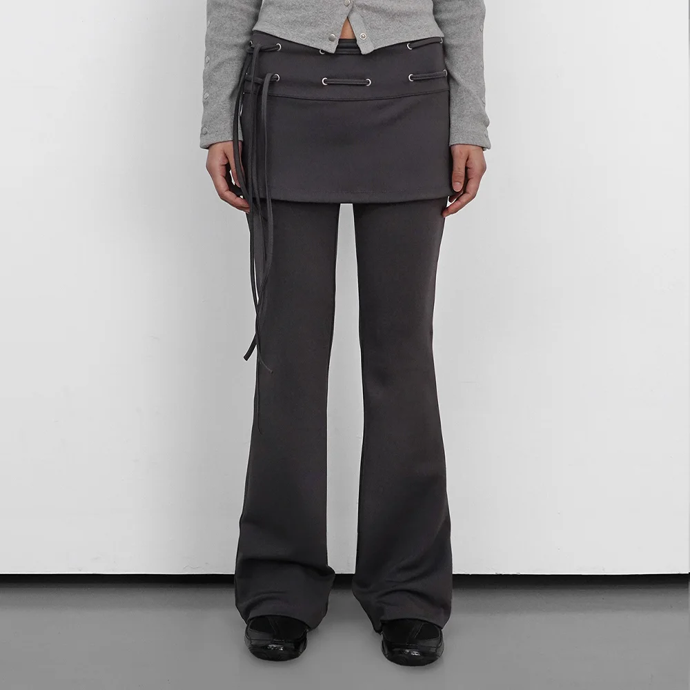Eyelet Skirt Pants_Charcoal