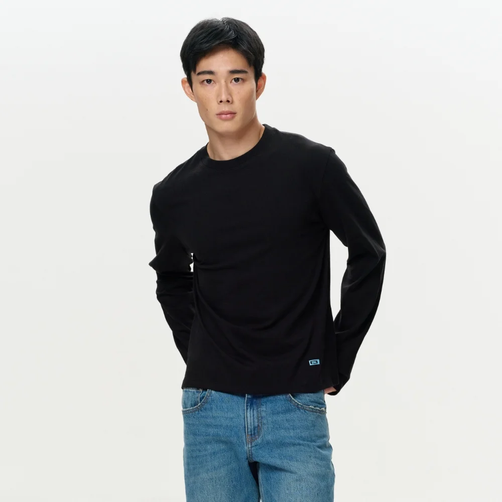 MEN ERA VINTAGE COTTON LS T - BLACK