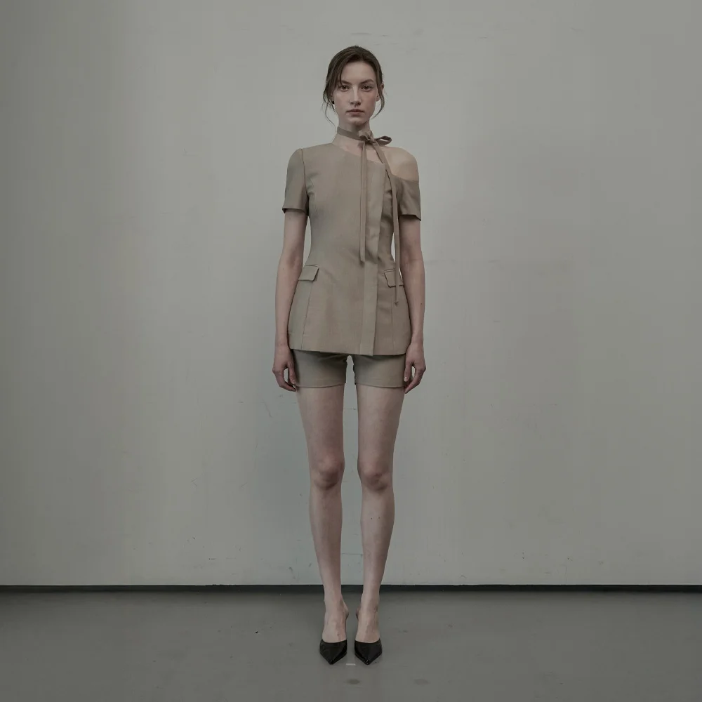 Emma Suit Shorts - Beige