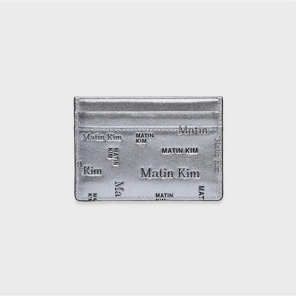 MATIN ALL-OVER LOGO CARD WALLET IN SILVER