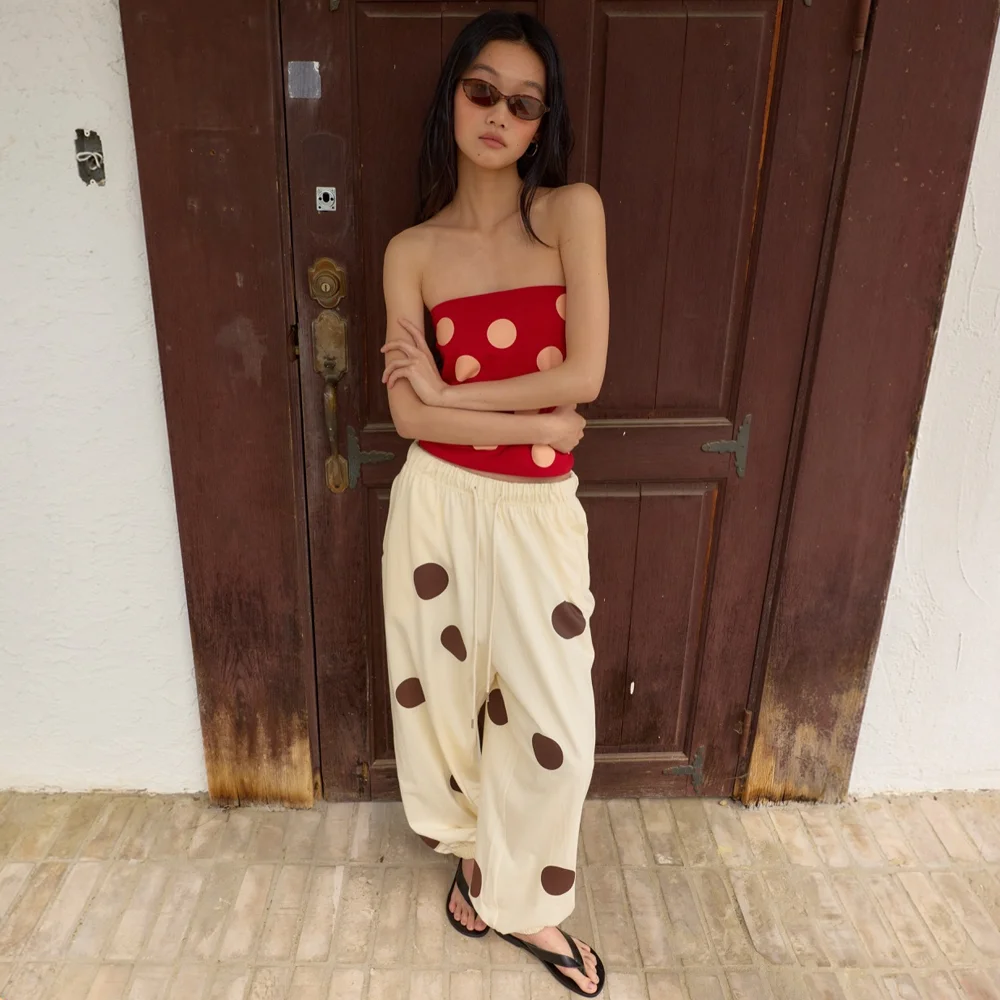 Dotty Jogger Pants / Cream