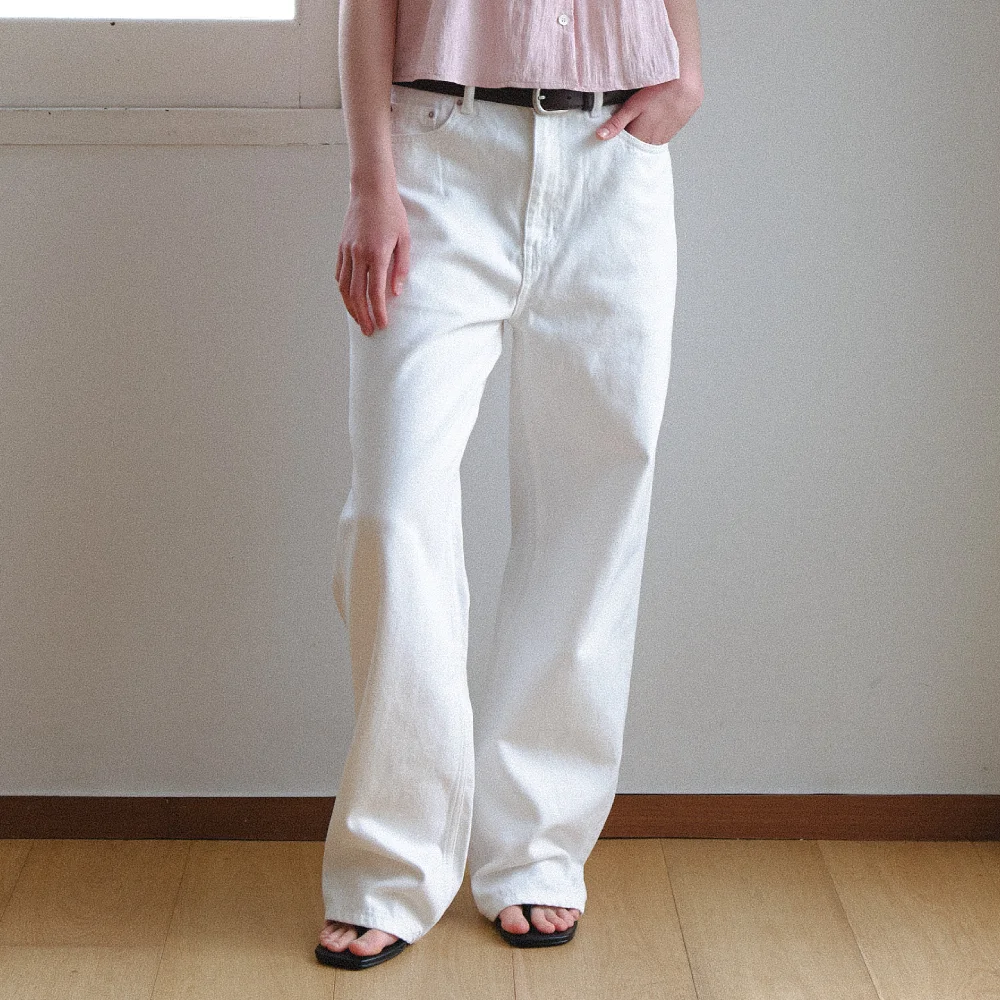 Beloved straight denim pant_white