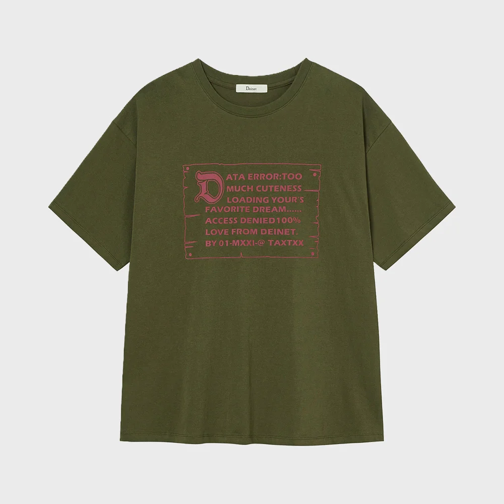 D LETTERING GRAPHIC OVERSIZED T-SHIRT IN KHAKI