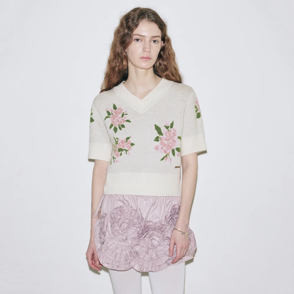 Flower Half Pullover (Ivory)
