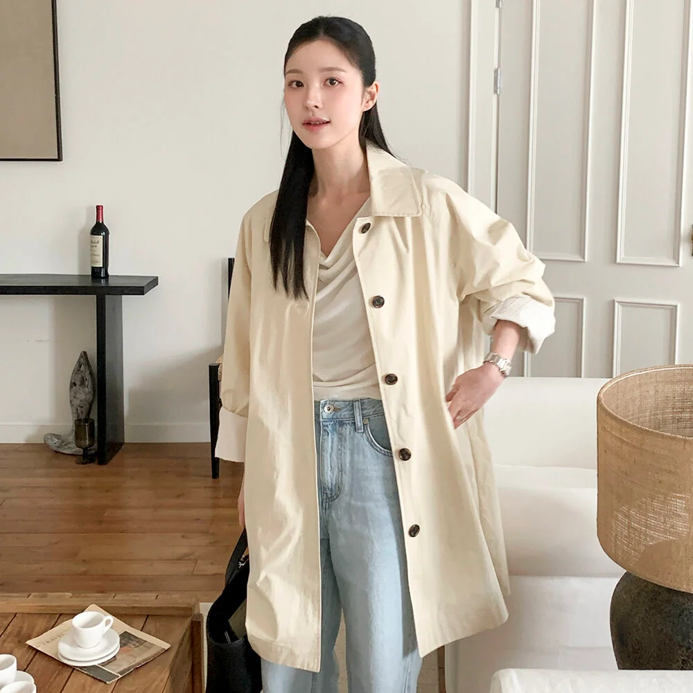 Basic half trench coat _Butter