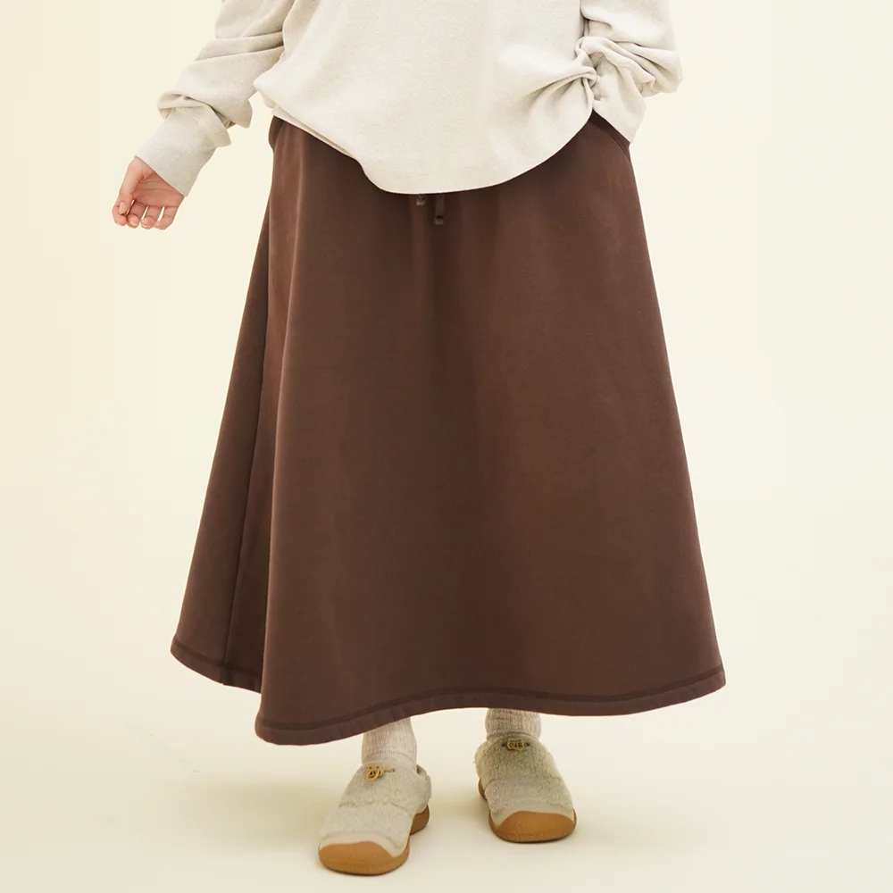 衛衣 半身裙 (純棉 拉絨) 啡色 244402SBR