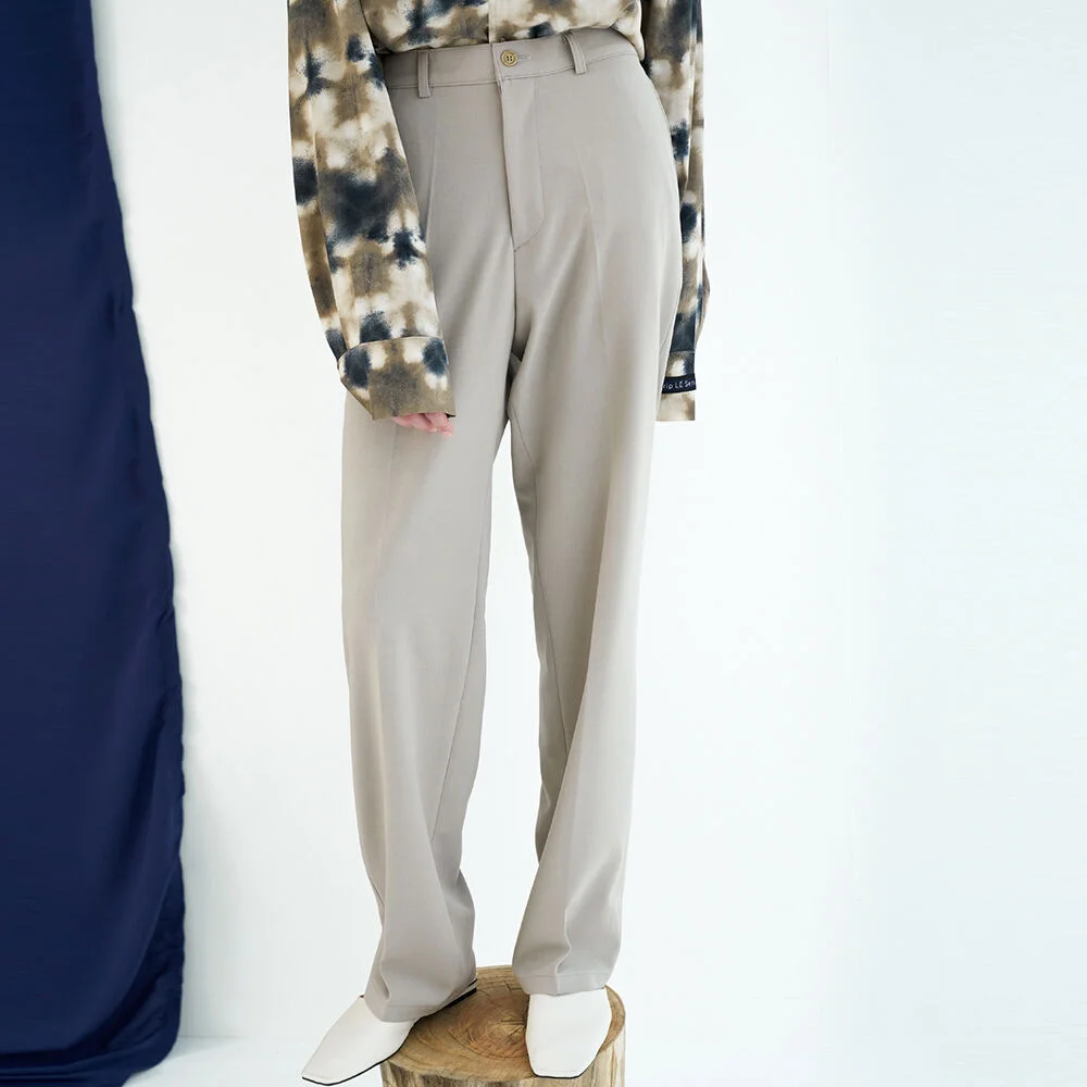 COLOR WIDE SLACKS_BEIGE