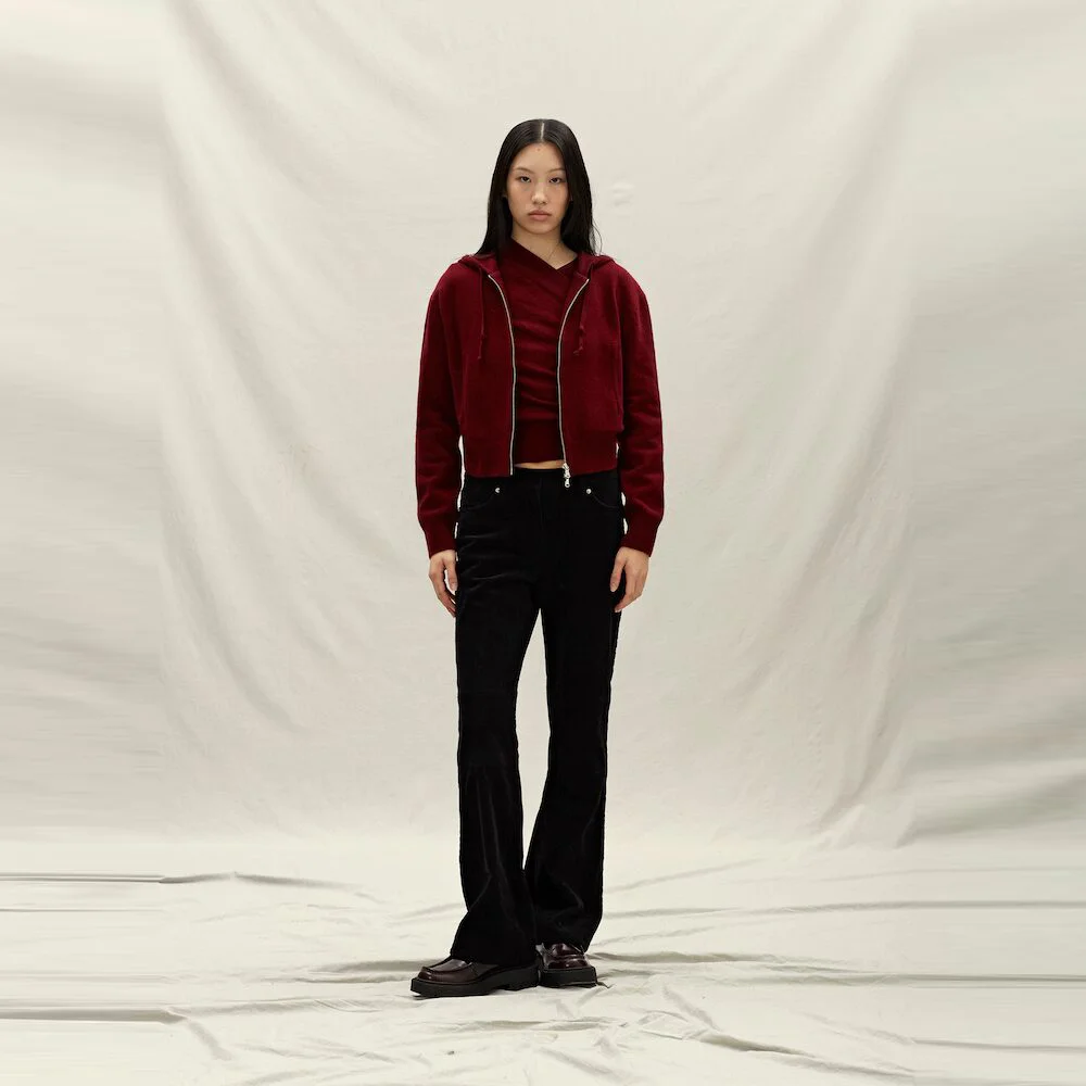 Eyelet Knit Hood Zip Up Magenta (AG595AA01W)