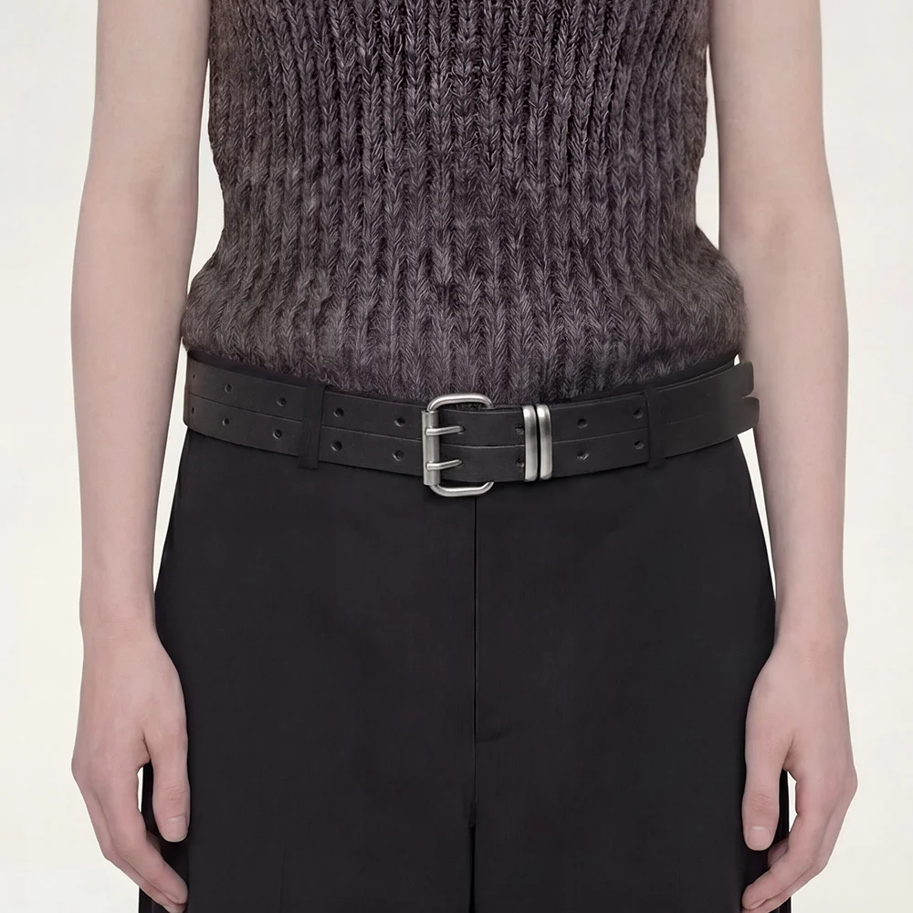 牛皮 雙 層次 長 腰帶 DOUBLE LAYERED BELT / BLACK