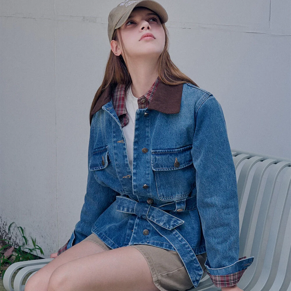 Belted denim jacket_2 Colors
