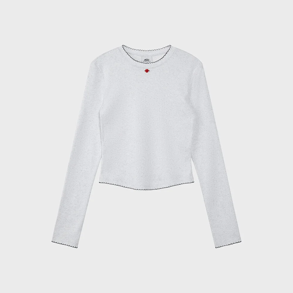 (WOMENS) MINI CORSAGE SLEEVE TOP-LIGHT GRAY