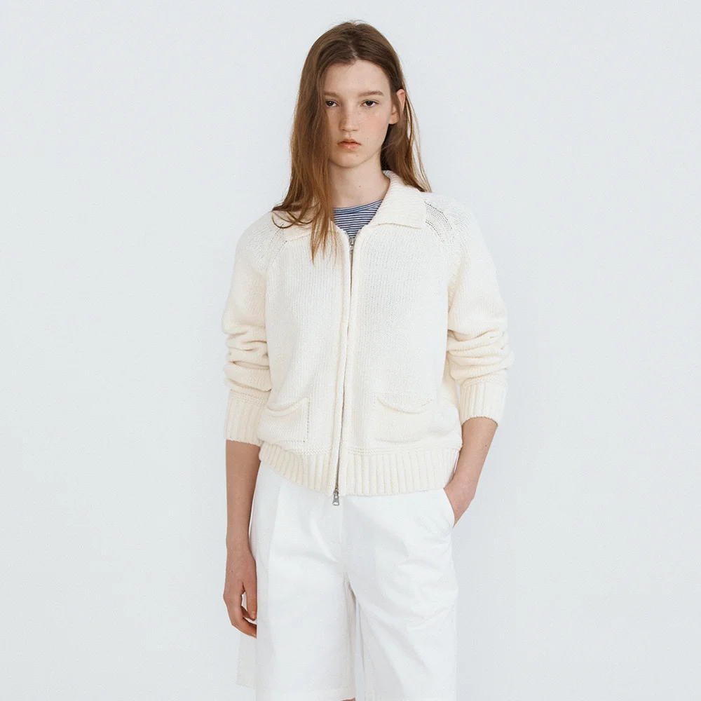 Toby Zip-up Cardigan (Ivory)