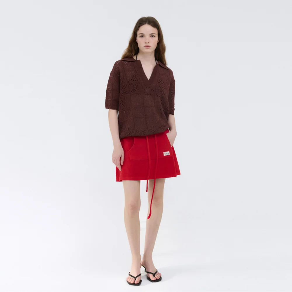 TERRY MINI SKIRT / RED