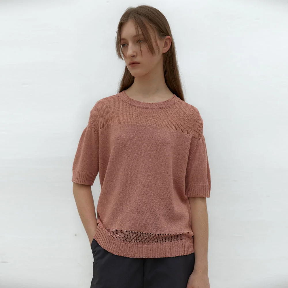 21SR SAND HALF KNIT (FLAMINGO)