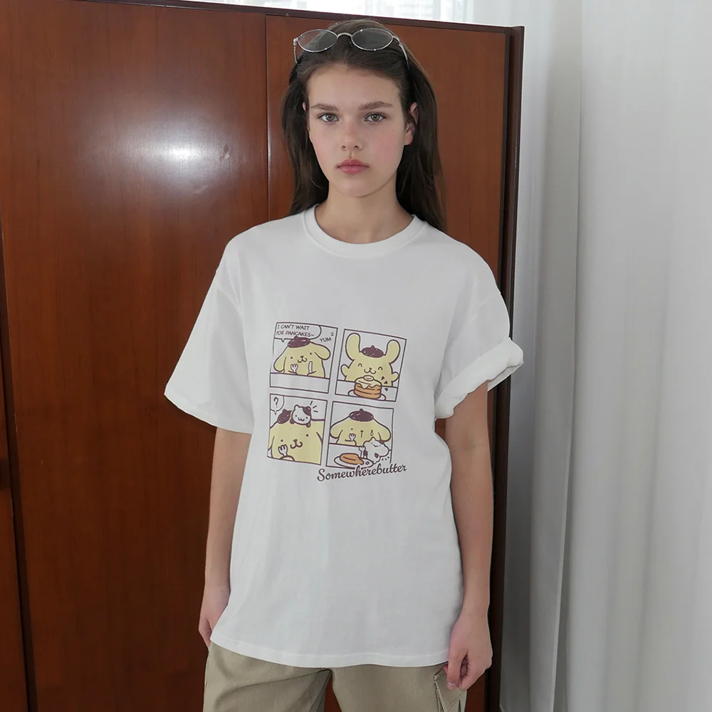 Cartoon Pompompurin Over-Fit Top - Ivory