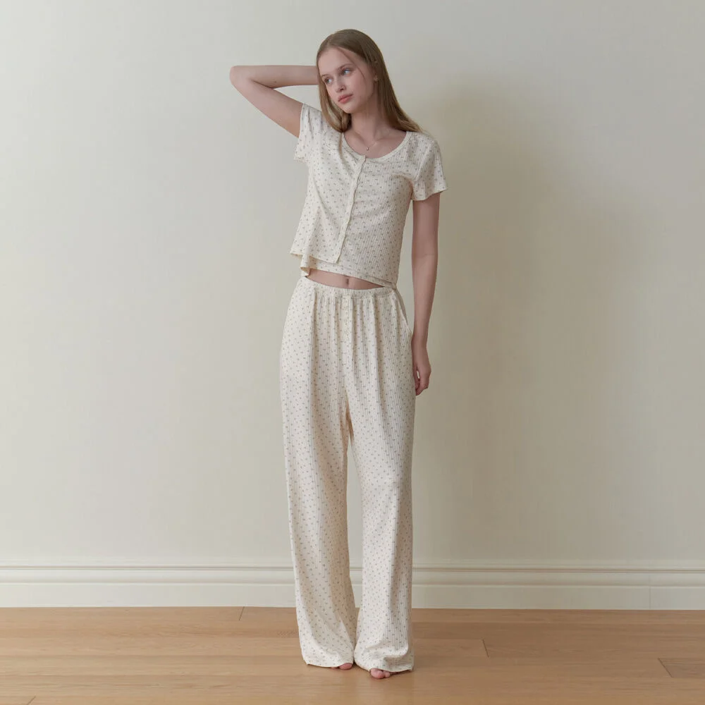 Florrie room pants (green flower)