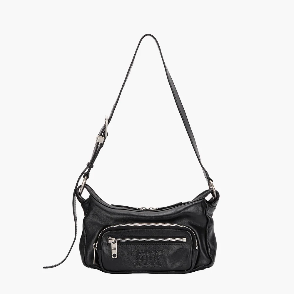 OUTPOCKET HOBO MINI_black glossy plain