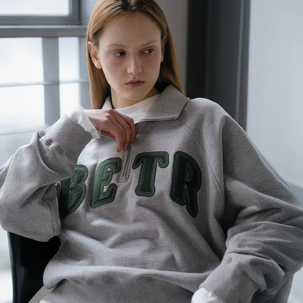 BETR half zip-up MTM _Melange gray