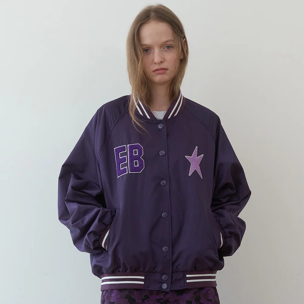 插肩 棒球 外套 (Purple)