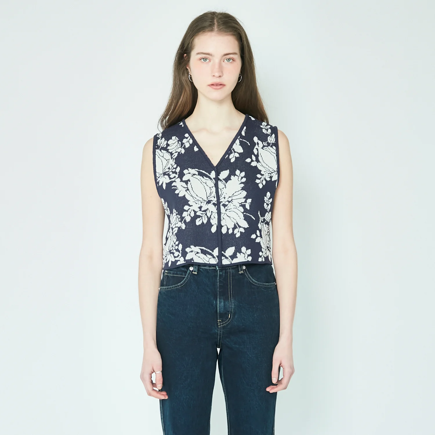 Summer Flower Jacquard Vest - 2 Colors