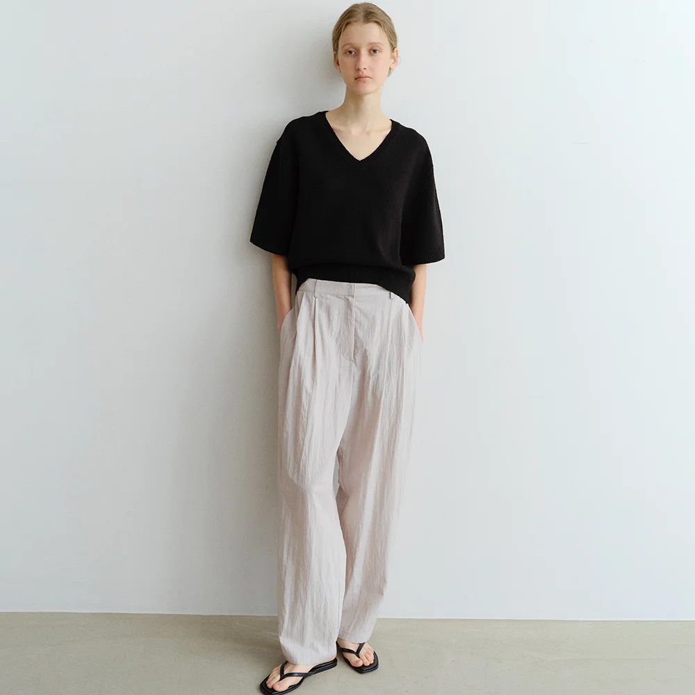 BREEZE PIN-TUCK PANTS_OYSTER