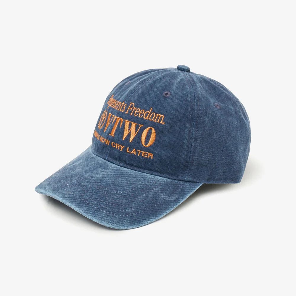笑臉 石洗 水洗 棒球帽 (NAVY)