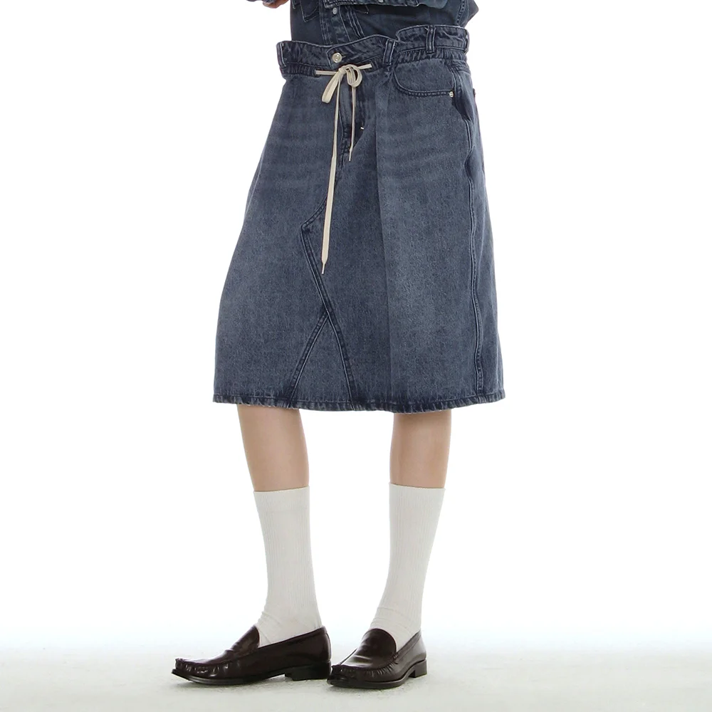 DRAWSTRING DENIM MIDI SKIRT_LIGHT BLUE