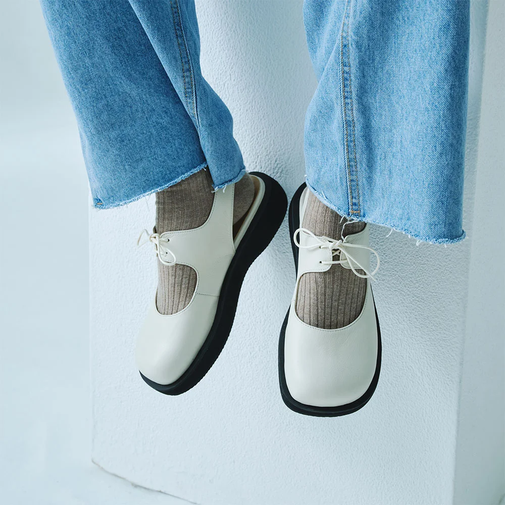 Bony lace slingback(Cream)