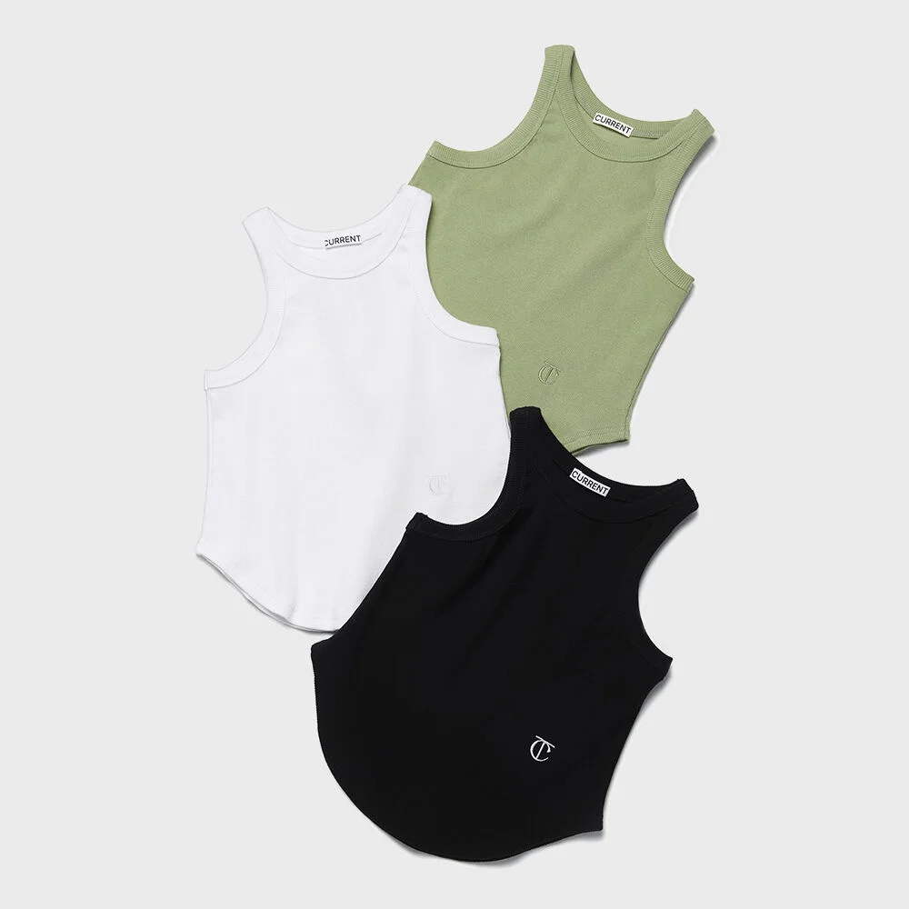 SYMBOL RIBBED SLEEVELESS _3PACK
