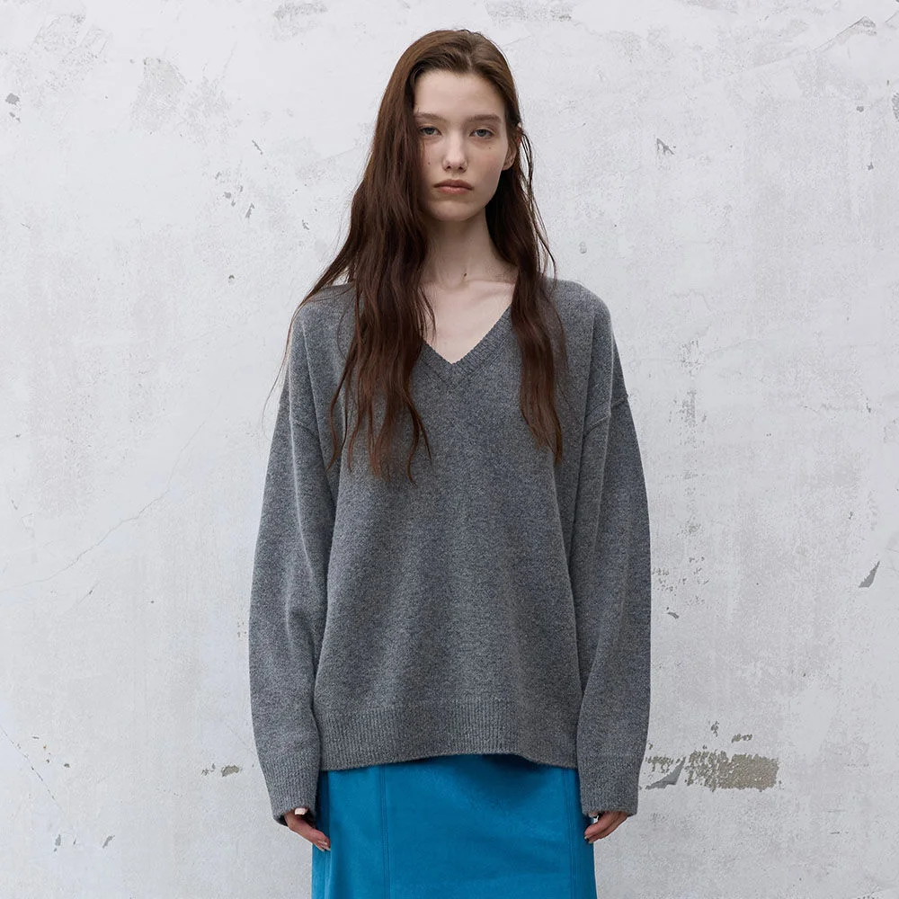 Cashmere Wool V neck Knit VK6AP971_6color