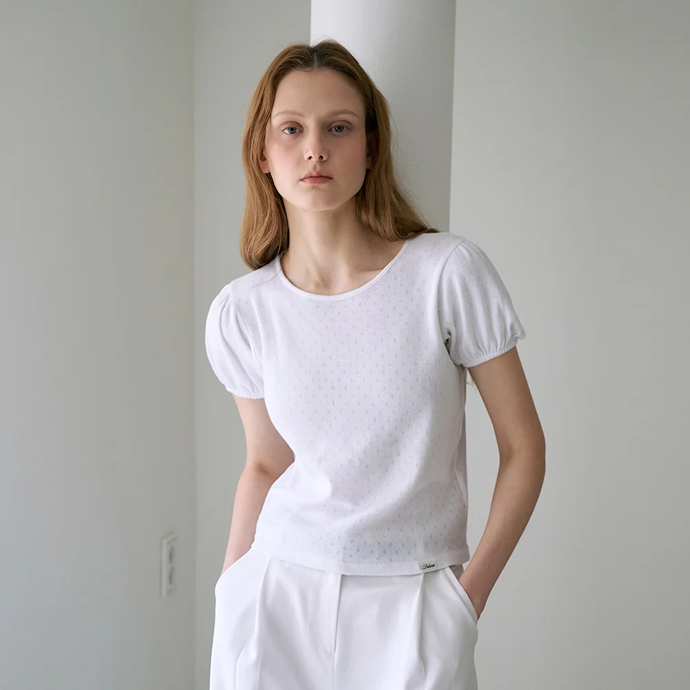 Label Point Puff T-shirt