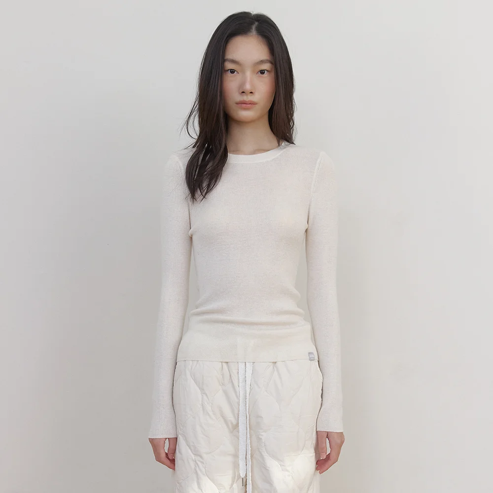 AS BASIC WOOL ROUND KNIT (IVORY)