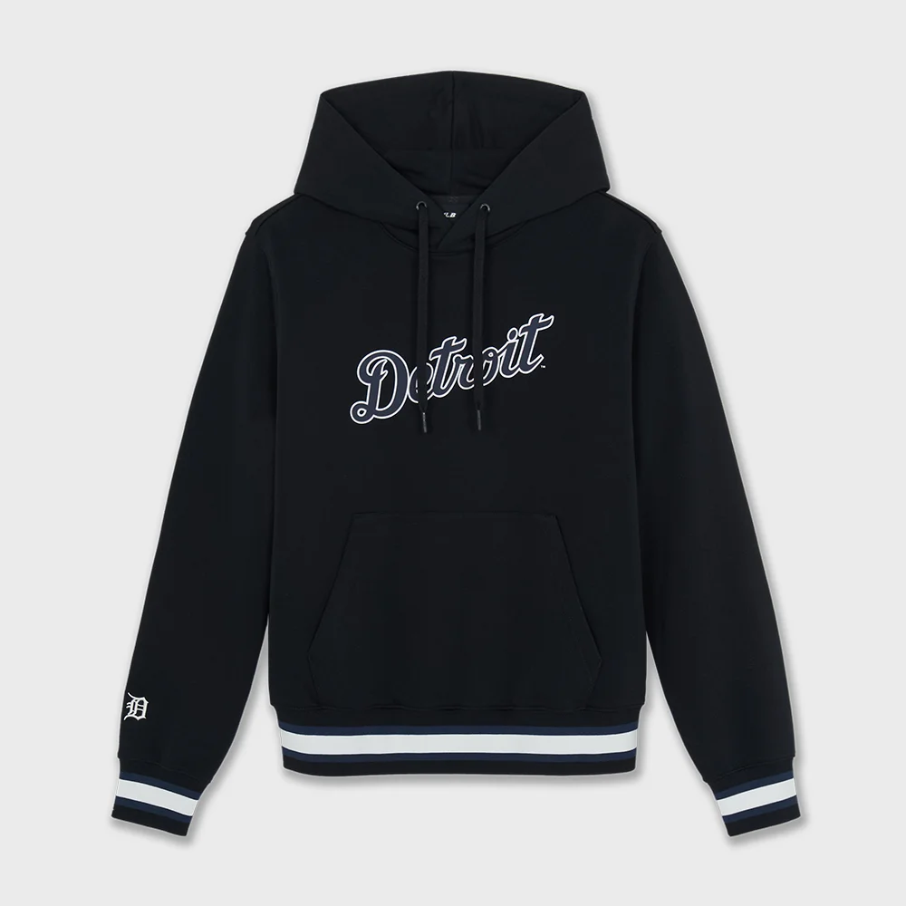 標誌款 棒球外套 字母印花 連帽衫 DET (Black)