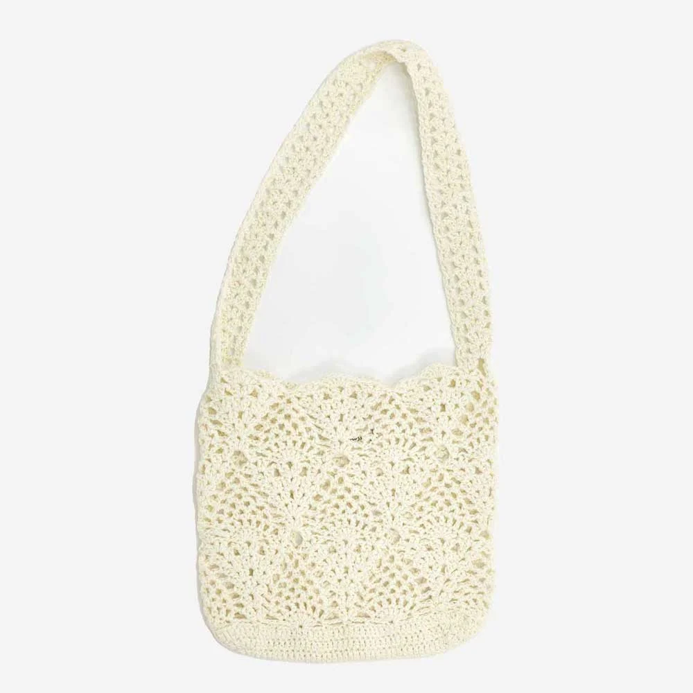 Pineapple Shoulder Bag _ Cream (菠蘿 手工製 鉤織 單肩袋)