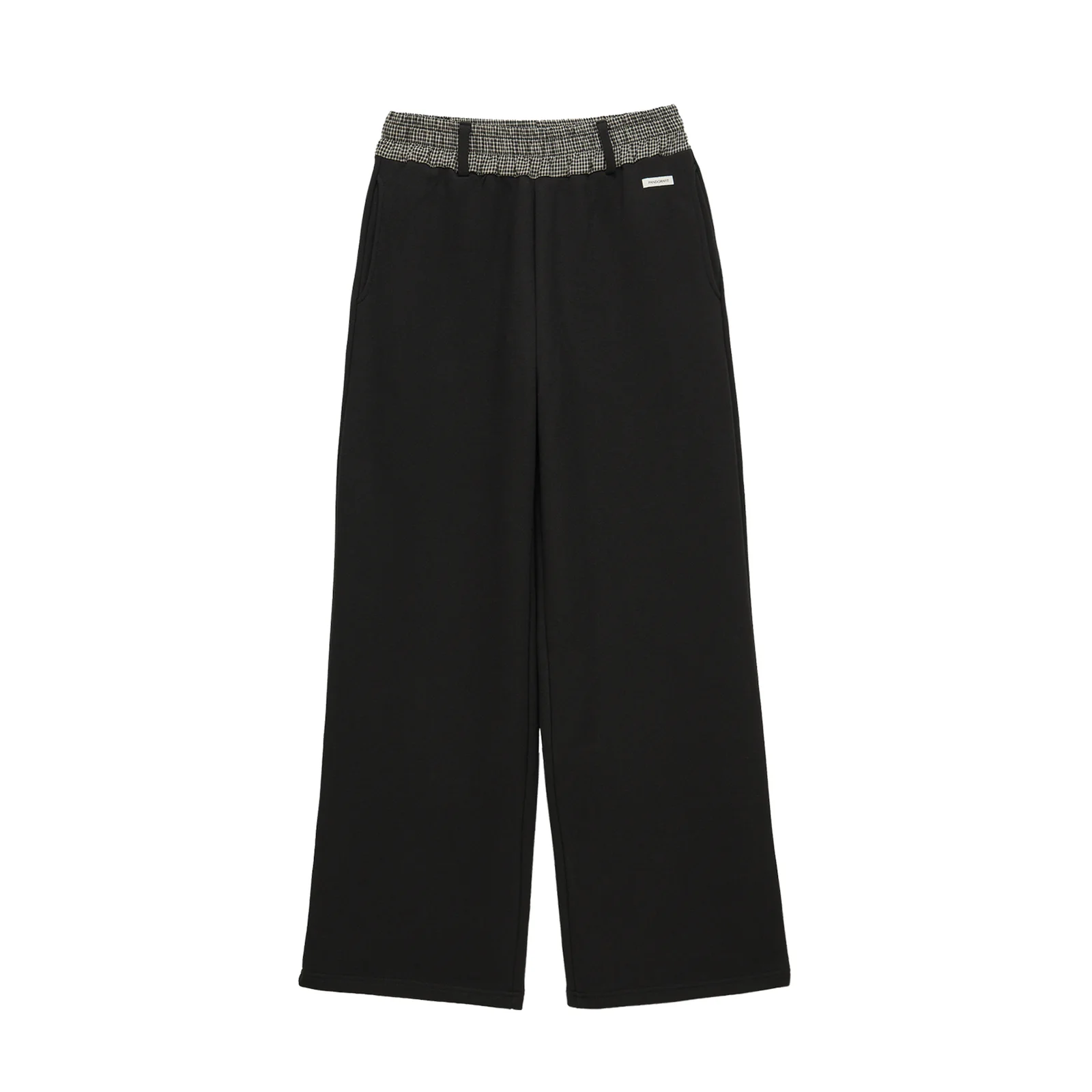 Check Banding Pants (black)