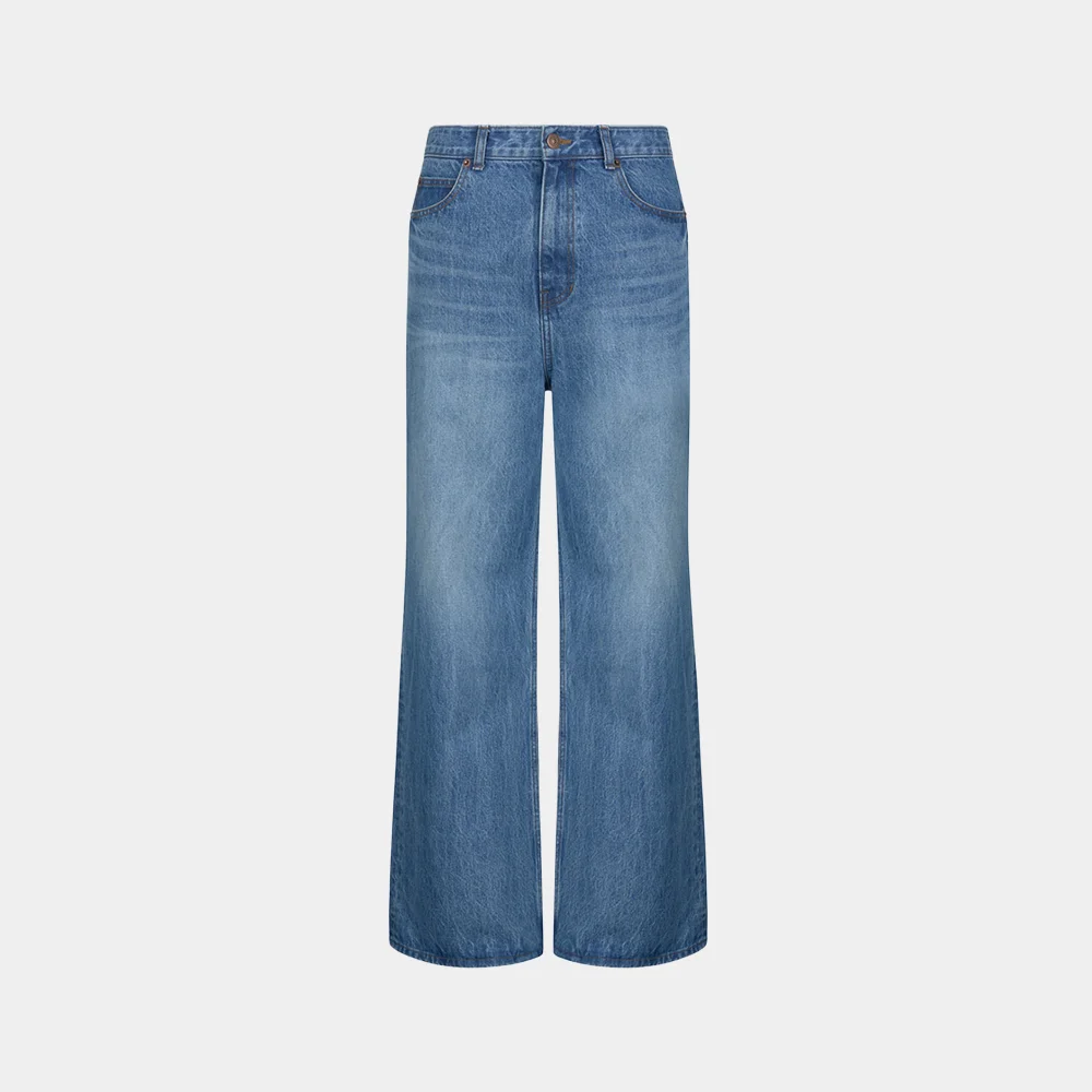 (M) STRAIGHT FLARED JEANS - BLUE