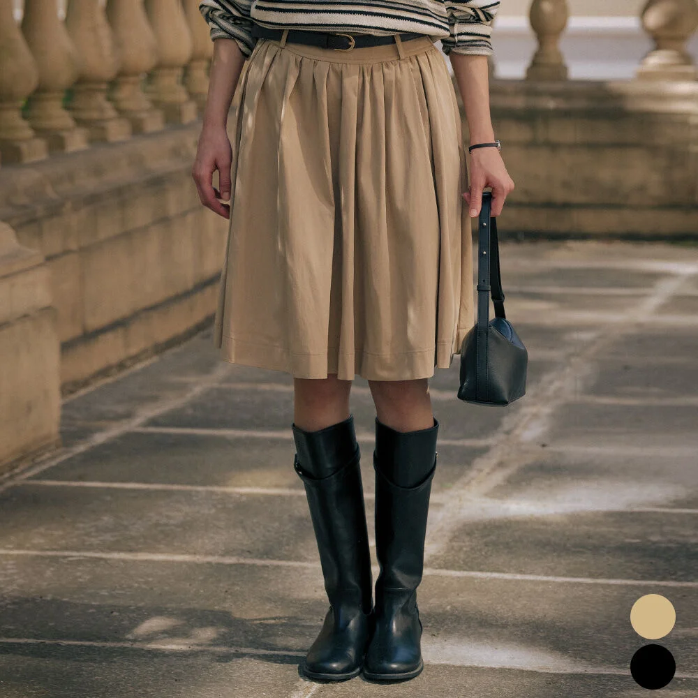 Belt set pintuck skirt TIFA02SK01_2color
