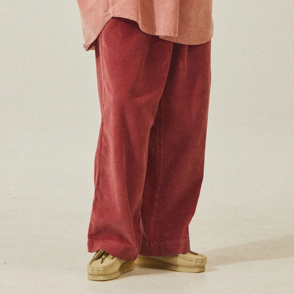 ONE TUCK FATIGUE CORDUROY PANTS (VINTAGE PINK)