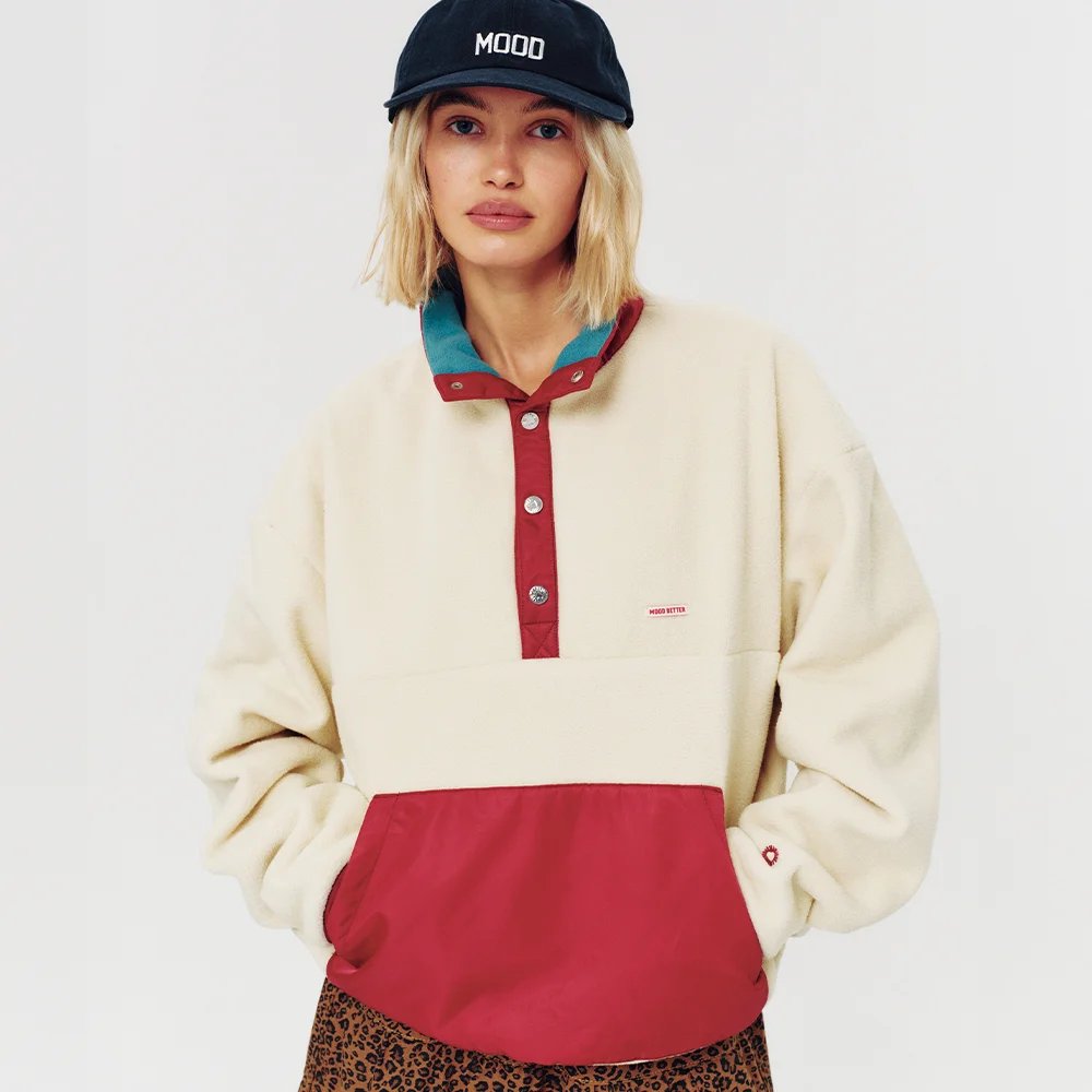 RETRO FLEECE ANORAK IVORY