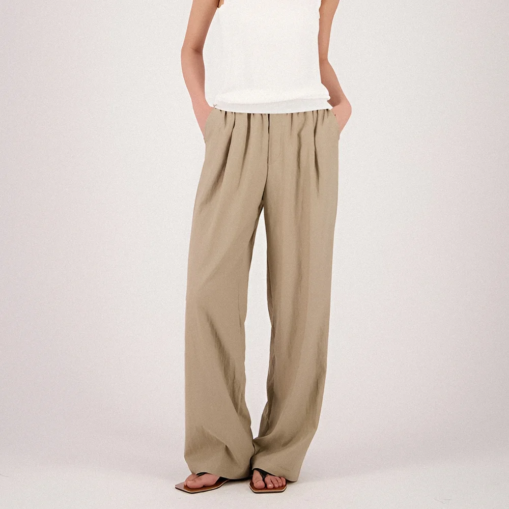 Summer Pintuck Bending Slacks _Beige