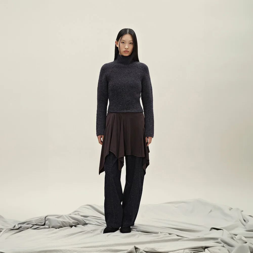 Classic Half Neck Pullover Dark Grey (AG5X51A014)