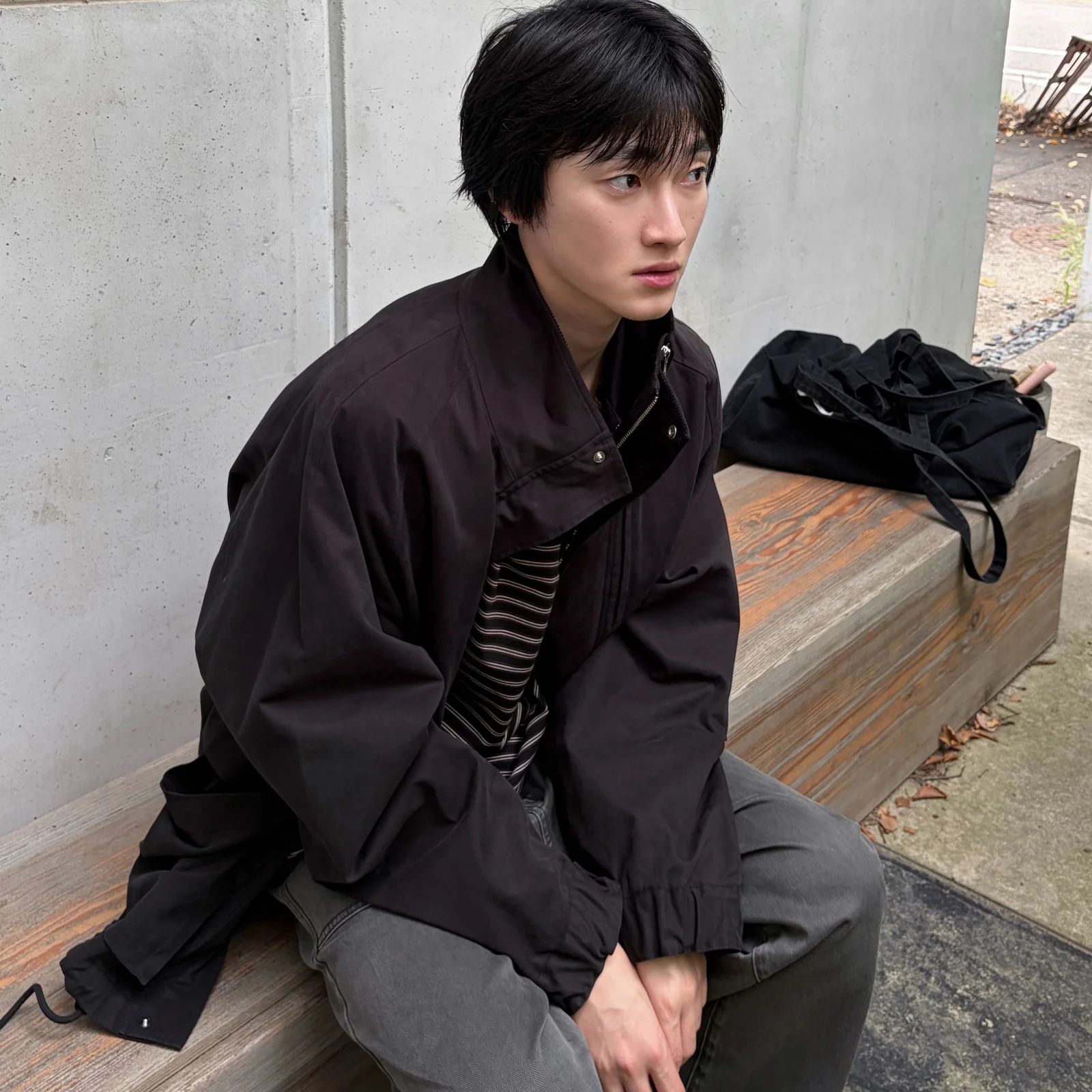 側邊 拉鏈 細節 野外 夾克 _黑色9156313835