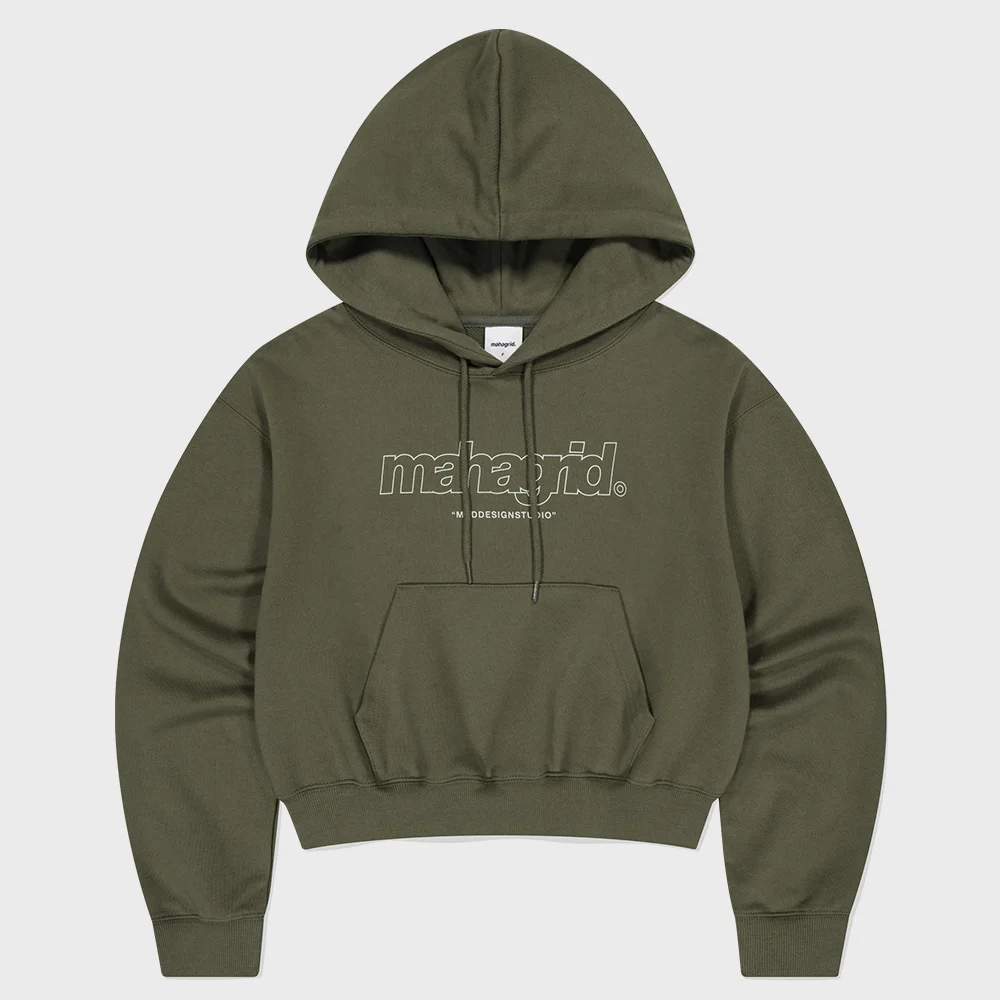 THIRD LOGO CROP HOODIE OLIVE(MG2EFFM433A)