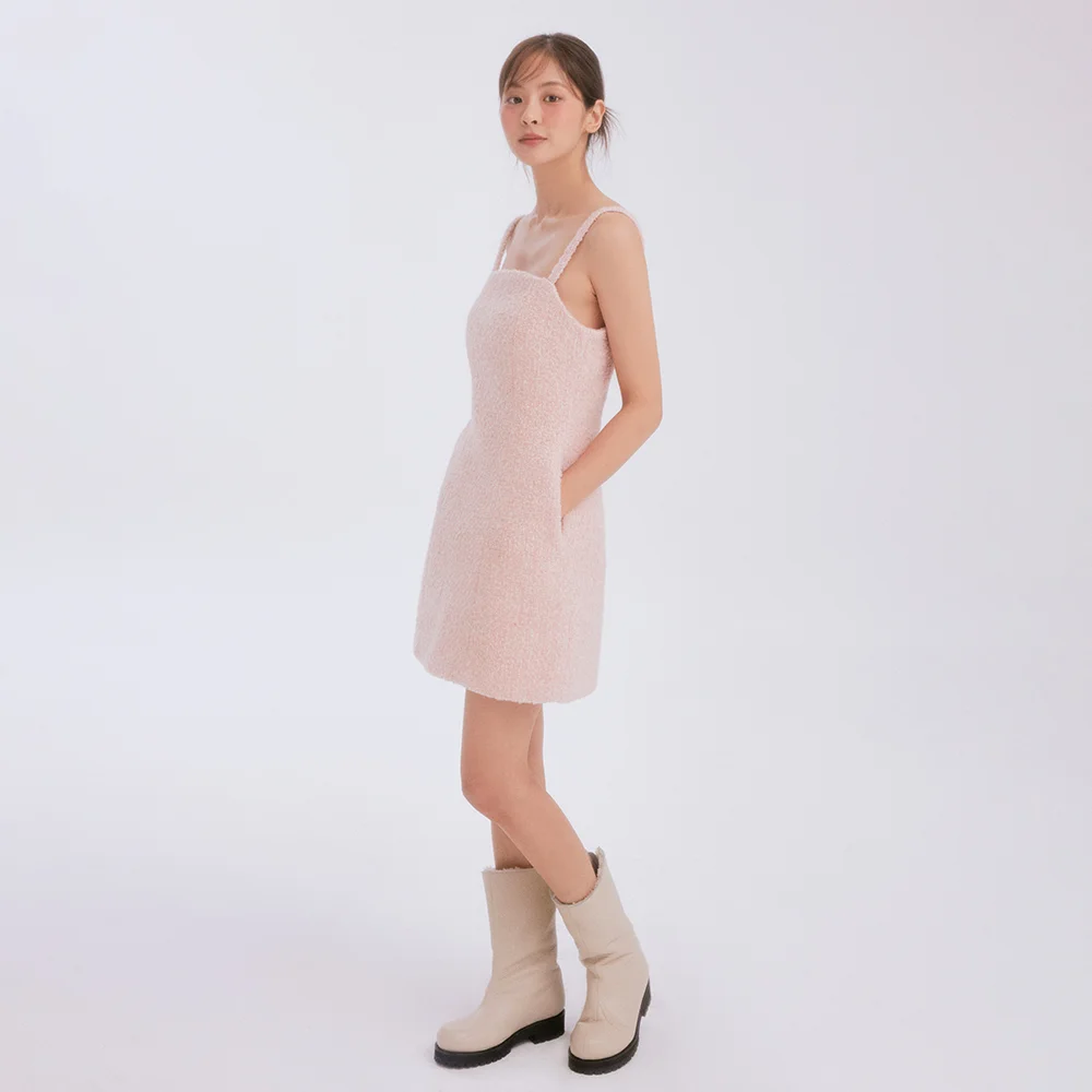 Dear tweed mini dress (pink)