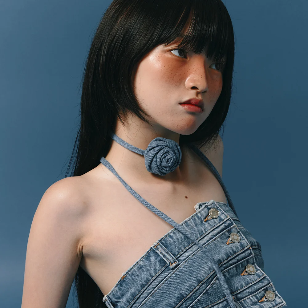 Denim Flower Chorker