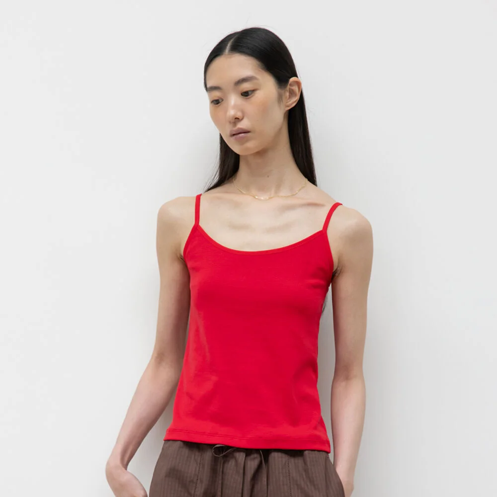 SLIM FIT BASIC SLEEVELESS / RED