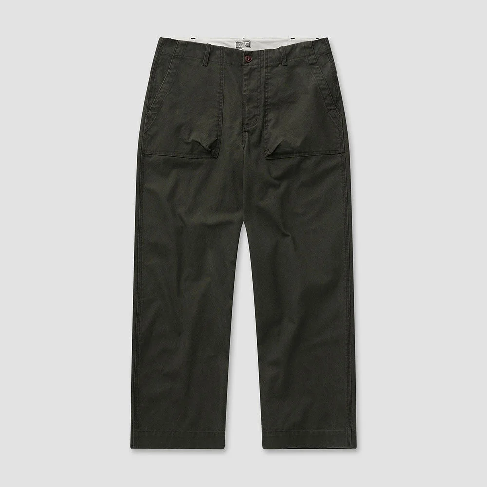 Washed Cotton Fatigue Pants 33(Khaki)