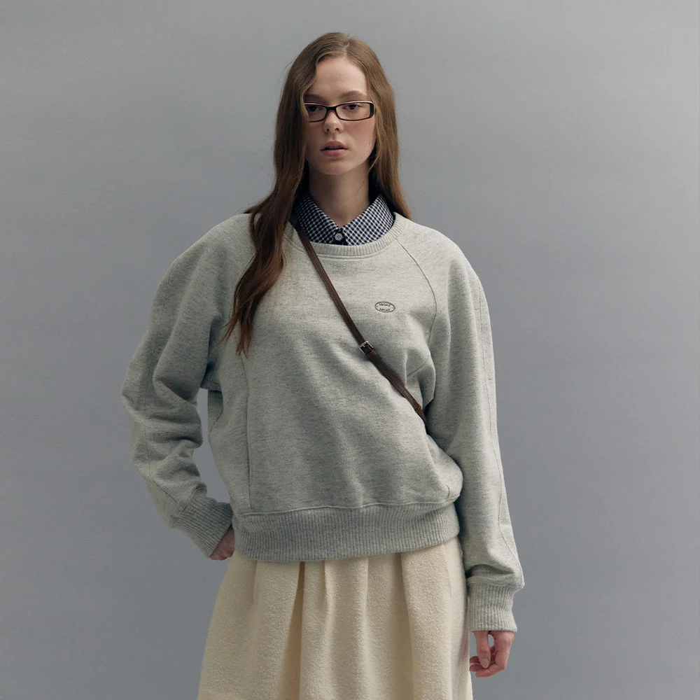 WOOL KNITED VOLUME SWEATSHIRT (oat gray)