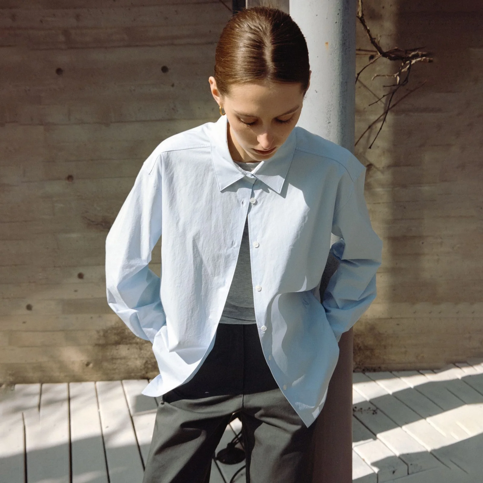 Clair cotton shirt (Skyblue)