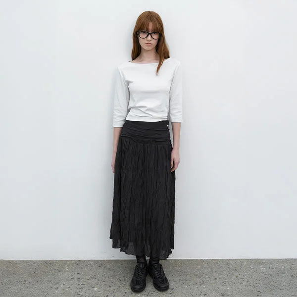 WRINKLE SHIRRING LONG SKIRT (SK-5077)